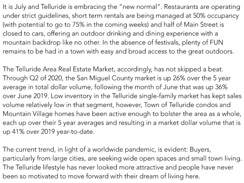 Telluride Market Report 2020 text