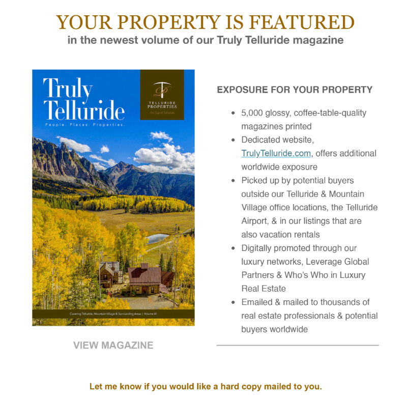 Your property is featured